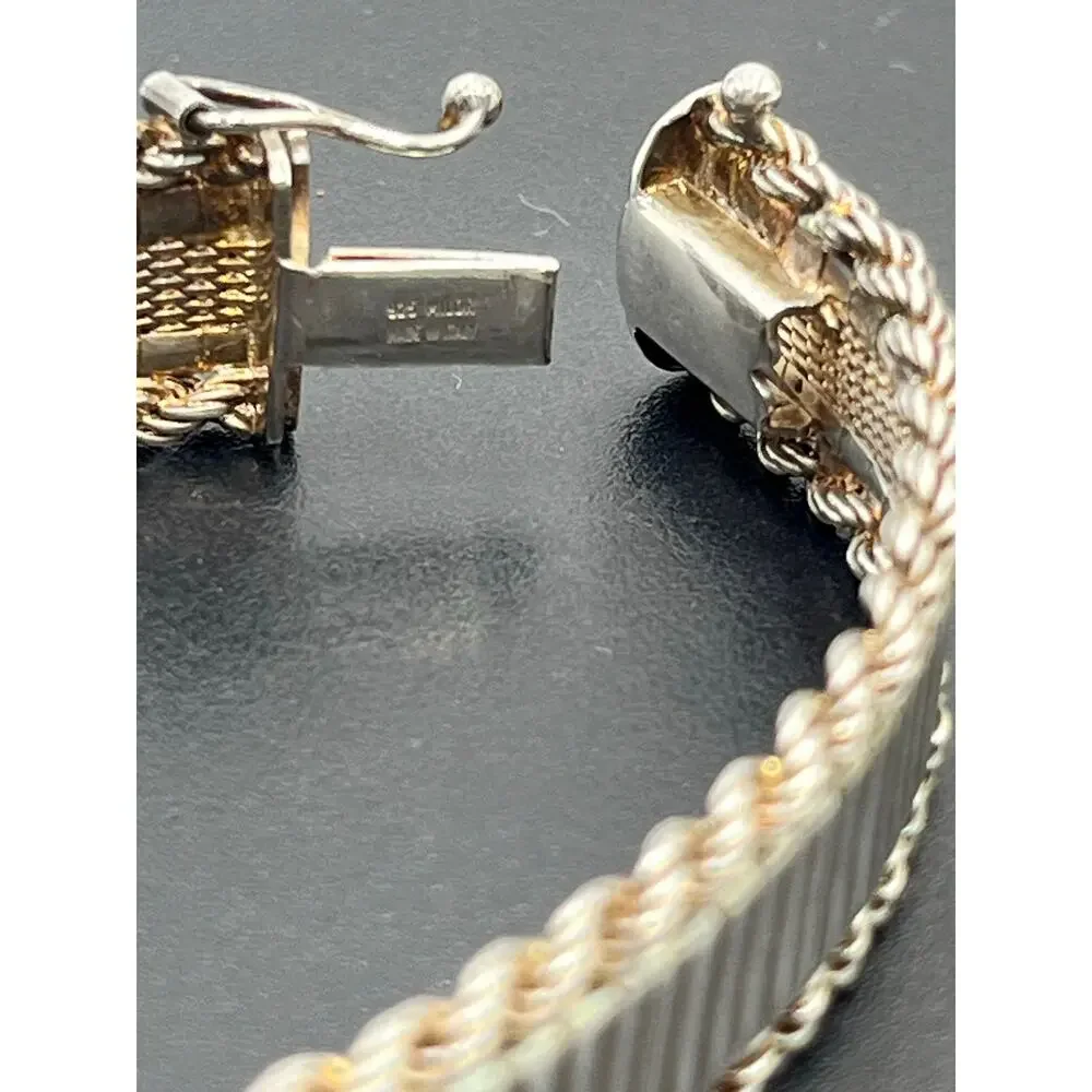 Milor Italy 925 Sterling Silver‎ Rope Chain Elegant Bracelet 7.5